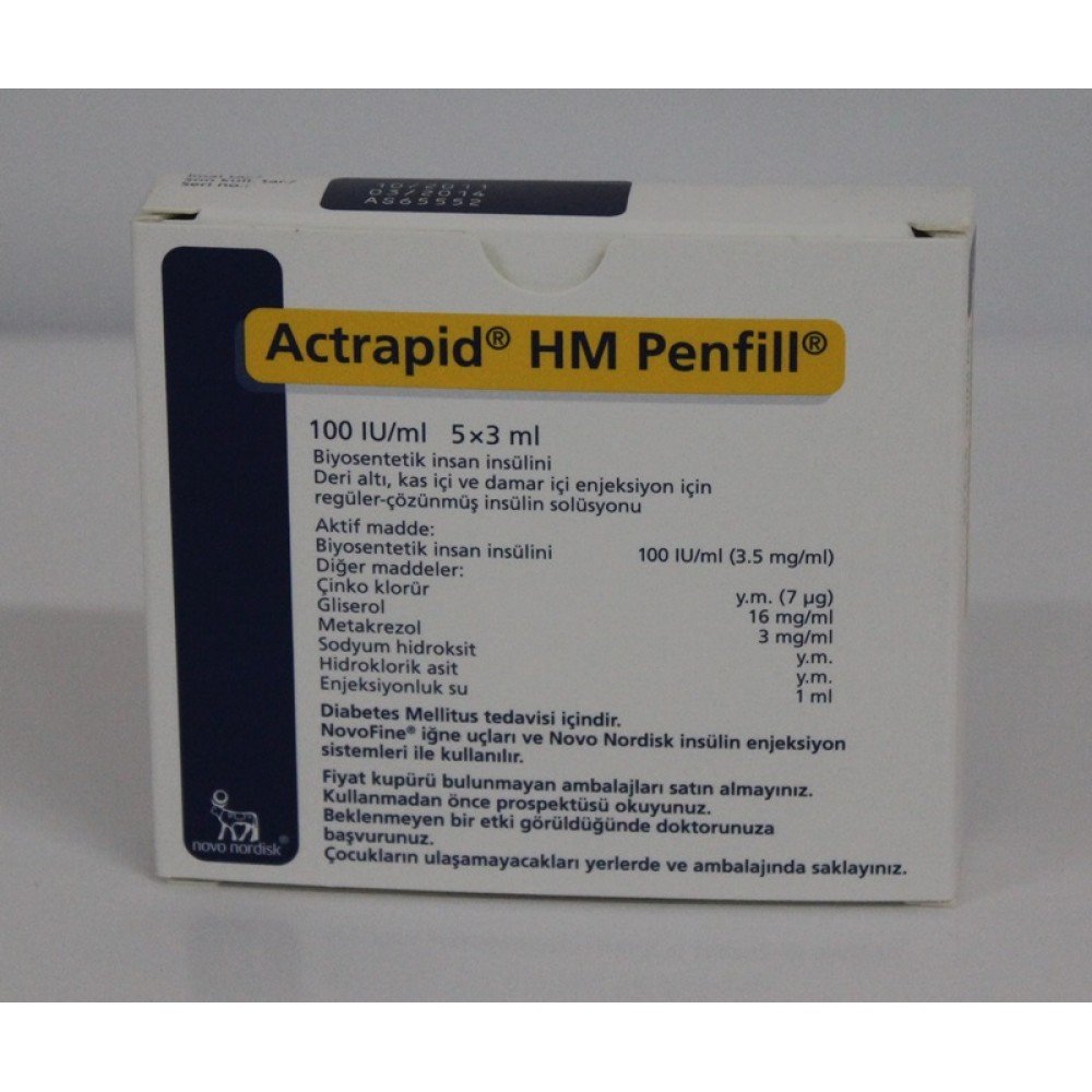 Actrapid HM Penfill 100IU 5x3ml