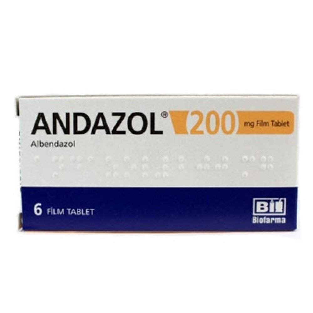 Andazol (Albendazole) 200mg 6 Tablets
